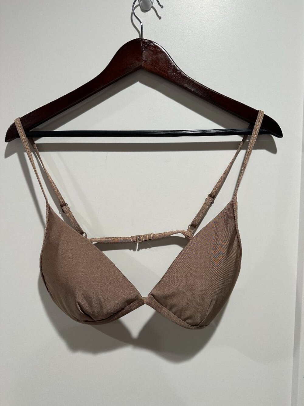 Good American Triangle Support Bikini Top Latte Brown NWT Size 4 XL